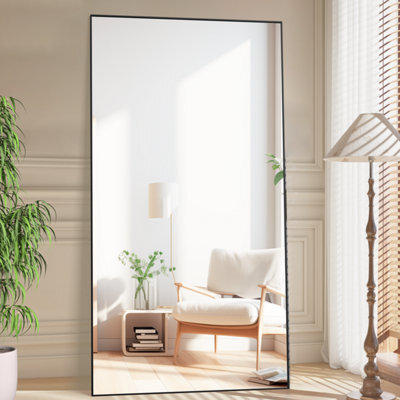 Cassilando Sleek Full Length Mirror/wall Mirror 193Cm X 86Cm/75.98X33.85 In Aluminum Alloy Frame Leaning Or Hanging - image 1