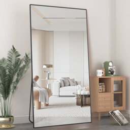 Cassilando Sleek Full Length Mirror/wall Mirror 193Cm X 86Cm/75.98X33.85 In Aluminum Alloy Frame Leaning Or Hanging - thumbnail 2