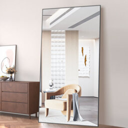 Cassilando Sleek Full Length Mirror/wall Mirror 193Cm X 86Cm/75.98X33.85 In Aluminum Alloy Frame Leaning Or Hanging - thumbnail 4
