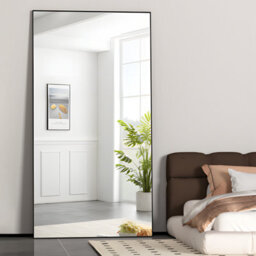 Cassilando Sleek Full Length Mirror/wall Mirror 193Cm X 86Cm/75.98X33.85 In Aluminum Alloy Frame Leaning Or Hanging - thumbnail 6
