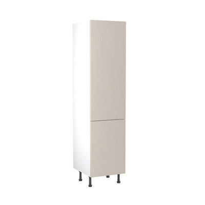 Kitchen Kit Larder Tall Unit 500mm W/ Slab Cabinet Door - Super Gloss Light Grey - image 1