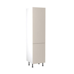 Kitchen Kit Larder Tall Unit 500mm W/ Slab Cabinet Door - Super Gloss Light Grey - thumbnail 1
