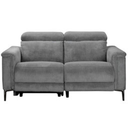 Lund 2 Seater Sofa With 1 Electrical Recliner In Grey With Corduroy Fabric - thumbnail 3