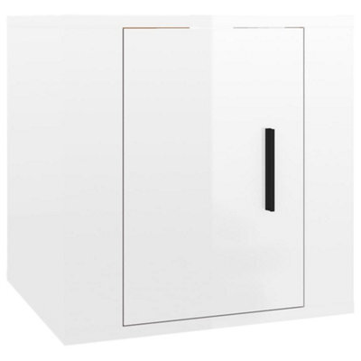 Berkfield Classic Wall Mounted Tv Cabinet High Gloss White 40X34,5X40 Cm - image 1