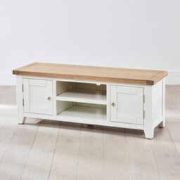 The Furniture Market Cheshire White Painted Medium Widescreen Tv Unit Up To 60 Tv Size - thumbnail 4
