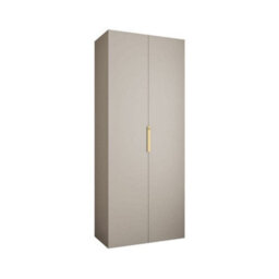 Arte Elegant Cashmere Como Iv Hinged Door Wardrobe H2460mm W1000mm D500mm, Two Doors, Eight Shelves, Hanging Rail, Gold Handles - thumbnail 1