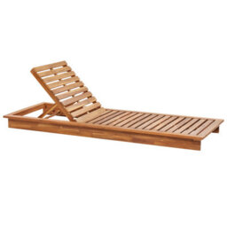 Beliani Sun Lounger With Cushion Granari Reclining Acacia Wood Brown - thumbnail 5