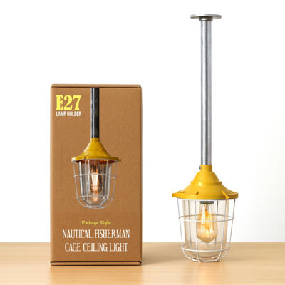 Industrial Pendant Light Fitting 40Cm Galvanized Steel With Metal 21Cm Cage Hanging  Conduit Pendant Lamp E27 Base - image 1