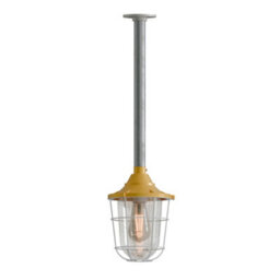 Industrial Pendant Light Fitting 40Cm Galvanized Steel With Metal 21Cm Cage Hanging  Conduit Pendant Lamp E27 Base - thumbnail 6