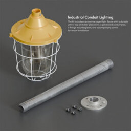 Industrial Pendant Light Fitting 40Cm Galvanized Steel With Metal 21Cm Cage Hanging  Conduit Pendant Lamp E27 Base - thumbnail 5
