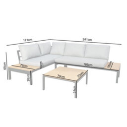 Rhea - Platform Corner Sofa - 4 Seater Garden Set With Table - thumbnail 3