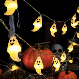 Amorly Halloween Ghost Fairy Lights, 3M 20 Led Battery Powered String Lights, Autumn Holiday Decor, Indoor Outdoor Halloween Decoration - thumbnail 2
