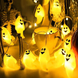 Amorly Halloween Ghost Fairy Lights, 3M 20 Led Battery Powered String Lights, Autumn Holiday Decor, Indoor Outdoor Halloween Decoration - thumbnail 7