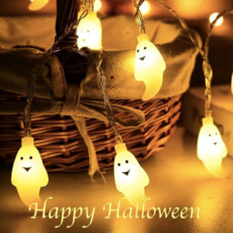 Amorly Halloween Ghost Fairy Lights, 3M 20 Led Battery Powered String Lights, Autumn Holiday Decor, Indoor Outdoor Halloween Decoration - thumbnail 8