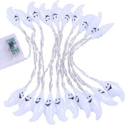 Amorly Halloween Ghost Fairy Lights, 3M 20 Led Battery Powered String Lights, Autumn Holiday Decor, Indoor Outdoor Halloween Decoration - thumbnail 6