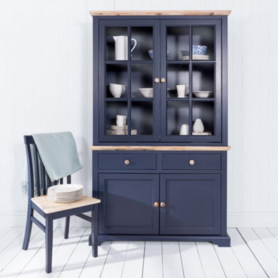 Statement Furniture Florence Glass Door Display Cabinet, Navy Blue Dresser - image 1