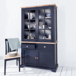 Statement Furniture Florence Glass Door Display Cabinet, Navy Blue Dresser - thumbnail 3
