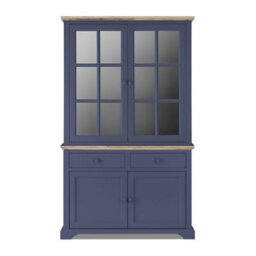Statement Furniture Florence Glass Door Display Cabinet, Navy Blue Dresser - thumbnail 7