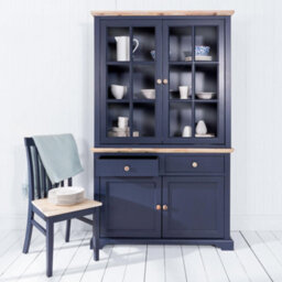 Statement Furniture Florence Glass Door Display Cabinet, Navy Blue Dresser - thumbnail 2
