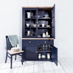 Statement Furniture Florence Glass Door Display Cabinet, Navy Blue Dresser - thumbnail 4