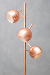 Orsina Copper Finish Floor Standing Lamp, Arched Three Light Floor Lamp, Sturdy Metal Frame With Dome Shades - thumbnail 3