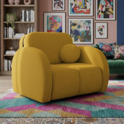Armchair Convertible To Single Bed With Storage Viva Comfy I Mustard - thumbnail 2