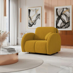 Armchair Convertible To Single Bed With Storage Viva Comfy I Mustard - thumbnail 1