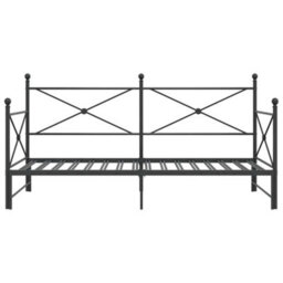Berkfield Daybed With Trundle Without Mattress Black 100X200 Cm Steel - thumbnail 6