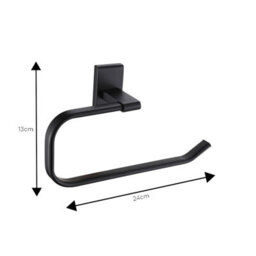 Showerdrape Unity Black Steel Wall Mounted Towel Ring - thumbnail 2