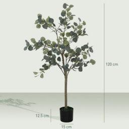 Wyld Haus Sulu Set Of 2 Artificial Eucalyptus-Style Trees With Silver Dollar Leaves In Pots, 120Cm - thumbnail 3