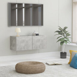 Berkfield Tv Cabinet Concrete Grey 80X30X30 Cm Engineered Wood - thumbnail 1