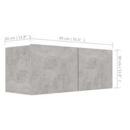 Berkfield Tv Cabinet Concrete Grey 80X30X30 Cm Engineered Wood - thumbnail 9