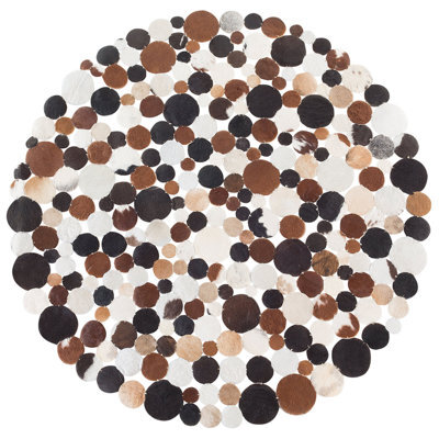 Beliani Rug Sorgun Golden Brown 140 Cm Leather - image 1