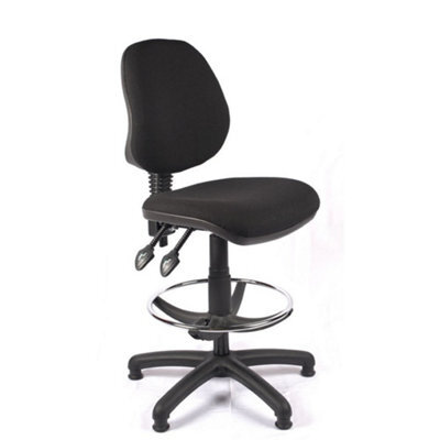 Medium Back Draughtsman Chair In Black Fabric - image 1