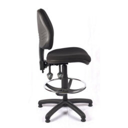 Medium Back Draughtsman Chair In Black Fabric - thumbnail 4
