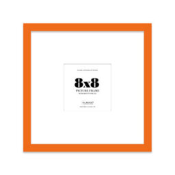 "8X8"" Orange Picture Frame - 8X8"" Square Frame With 5X5"" Mount For 8X8""/5X5"" Pictures Moderrn Style Thin Edge, 1 Pack" - thumbnail 1