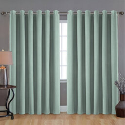 Bedlooms Sage Green Linen Curtain 100% Blackout Thermal Insulated Eyelet Curtain (Pair) 90 X 90 Inches With Tie Back Two - thumbnail 9