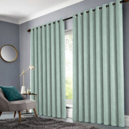 Bedlooms Sage Green Linen Curtain 100% Blackout Thermal Insulated Eyelet Curtain (Pair) 90 X 90 Inches With Tie Back Two - thumbnail 2
