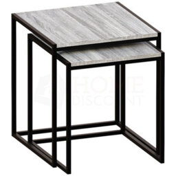 Lassic Vida Designs Brooklyn Grey Nest Of Tables Set Of 2 Industrial Design Coffee Side End Table - thumbnail 7