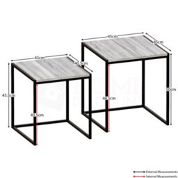 Lassic Vida Designs Brooklyn Grey Nest Of Tables Set Of 2 Industrial Design Coffee Side End Table - thumbnail 2