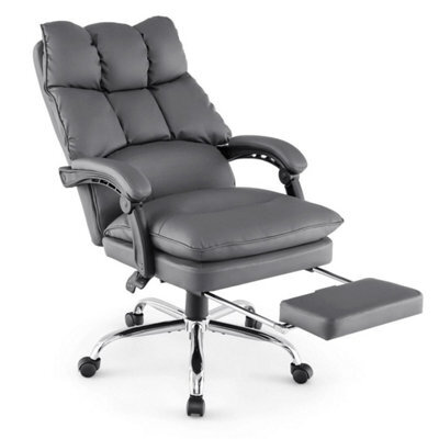 Office Desk Chair Ergonomic Padded Reclining Chair With Retractable Footrest - image 1