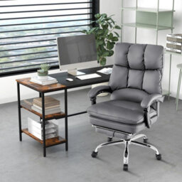 Office Desk Chair Ergonomic Padded Reclining Chair With Retractable Footrest - thumbnail 4