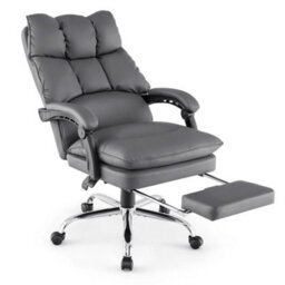 Office Desk Chair Ergonomic Padded Reclining Chair With Retractable Footrest - thumbnail 1