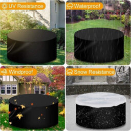Garden Furniture Cover, Round Table Waterproof And Durable For Outdoor Use, Patio Furniture, Uv-Resistant Shelter Chairs - thumbnail 7