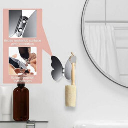 3M Self-Adhesive Hook, Towel Hook For Bathroom, Wall-Mounted Hook Without Drilling, Stainless Steel (6 Hooks) - thumbnail 2