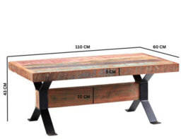 Wyld Haus Seattle Reclaimed Wood And Metal Coffee Table 1100 X 400 mm - thumbnail 3