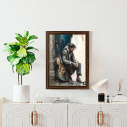 "AK Frames Sleek 19X13"" Walnut Thin Modern Picture Frame - Slim And Design For Posters, Prints And Photos - Elegant Wall Frame Decor" - thumbnail 4