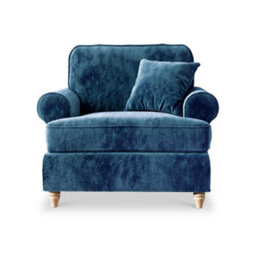 Alfie Navy Blue Armchair For Living Room - Fully Assembled By Roseland Furniture - thumbnail 3
