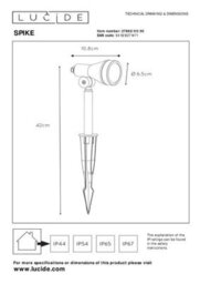 Lucide Spike Modern Spike Garden Spotlight Outdoor - Led Dim. - Gu10 - 1X5W 3000K - Ip54 - Black - thumbnail 6