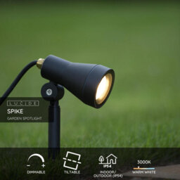 Lucide Spike Modern Spike Garden Spotlight Outdoor - Led Dim. - Gu10 - 1X5W 3000K - Ip54 - Black - thumbnail 2